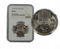 MONETA OBIEGOWA PRL - 20 ZŁOTYCH - GRADING NGC - MS66 -OU4521