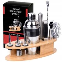 PROFESJONALNY ZESTAW BARMAŃSKI DO DRINKÓW KOKTAJLI STOJAK SHAKER SZEJKER
