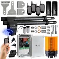 Napęd bramy dwuskrzydłowej ZESTAW 2x4m 1000kg + 4 piloty + lampa LED