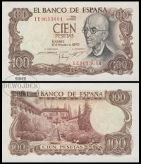 BNA-Испания 100 Peset Pesetas 1970 1e 9633684