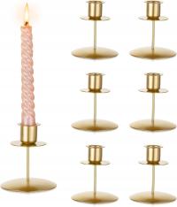 DEKORACYJNY METALOWY ZŁOTY ŚWIECZNIK ŚWIĄTECZNE KOMPLET 6 SZT.