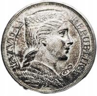 5 łatów (Lati) z Łotwy, wybita w 1931 roku. srebra 835 (Ag 835) 25 gramów.