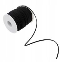 Rzemyk rzemień jubilerski zamszowy z ekoskóry do biżuterii czarny 1,5mm 45m