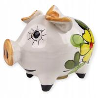 Skarbonka Stara włoska ręcznie malowana skarbonka świnka