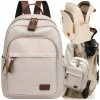 PLECAK DAMSKI PLECACZEK DO PRACY SZKOŁY BEŻOWY STYLOWY MIEJSKI POJEMNY