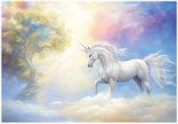 FOTOTAPETA DLA DZIEWCZYNKI DZIECI JEDNOROŻEC NIEBO TAPETA FLIZELINA 350x250