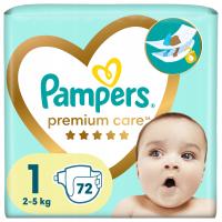 Pampers Premium Care 1 72 шт. 2-5 кг пеленки