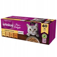 WHISKAS влажный корм для кошек курица индейка птица утка в желе 40x85 г