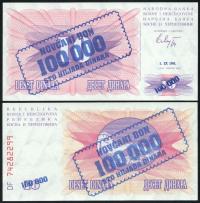 $ Bośnia i Hercegowina 100000 DINARA P-34a UNC 1993