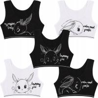 BIUSTONOSZ STANIK TOP DZIECIĘCY BAWEŁNA 6-7LAT 122-128 - ZESTAW 5 SZT