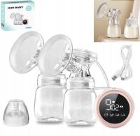 DOUBLE ELECTRIC BREAST PUMP WITH 2 MODES 9 LEVELS USB RECHARGEABLE PORTABLE