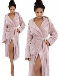 SENSIS CIEPŁY DŁUGI SZLAFROK Z KAPTUREM I KIESZENIAMI