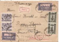 ZABRZE -erka -koperta - expres -stempel obieg 1956 rok do BERN -SZWAJCARIA