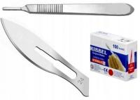 Скальпель хирургический нож RIBBEL 24 100шт ручка