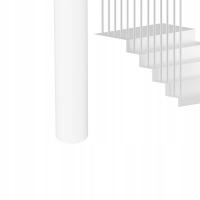 BALUSTRADA NA SCHODY BARIERKA TRALKA SŁUPEK BIAŁY fi 25mm 200 CM HARFA II