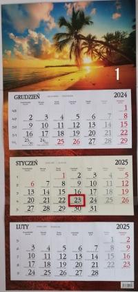 Трехсторонний настенный календарь 2025 год Кристалл