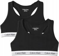 CALVIN KLEIN CZARNY SPORTOWY BIUSTONOSZ DZIECIĘCY LOGO 152-164 J5A