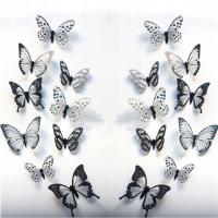 3D Декоративные бабочки наклейки на стену блеск 24шт