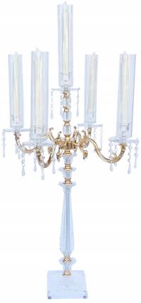 Świecznik akrylowy pięcioramienny 95 cm ZY2-476 złoty kandelabra