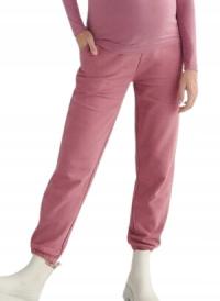 RÓŻOWE SPODNIE DRESOWE CIĄŻOWE GŁADKIE KIESZENIE WYSOKI PAS RESERVED M