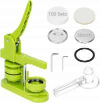 MASZYNA DO ROBIENIA IDENTYFIKATORÓW PRZYPINEK ODZNAK ZESTAW Z MATERIAŁAMI