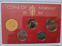 NORWEGIA ZESTAW MENNICZY 5 MONET W PLASTIKU 1994 ROK RARYTAS