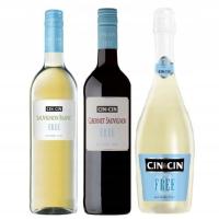 3 бутылки CIN Cin сладкое безалкогольное вино белое, красное и игристое
