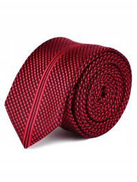 KRAWAT KRATKA CZERWONY ŚLEDŹ ŚLEDZIK L