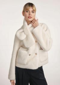 OCHNIK Kremowe futro damskie FUTDP-0068-12(Z25)