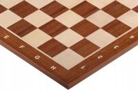 Deska szachowa z opisem, mahoń/jawor, 40 mm pole