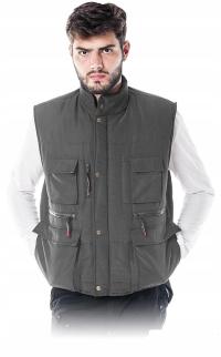 BEZRĘKAWNIK OCHRONNY OCIEPLANY - REIS - KORMORAN M SZARY/STALOWY