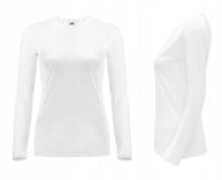 DAMSKA koszulka z długim rękawem T-SHIRT damski rękaw TSRLCMFLS biały