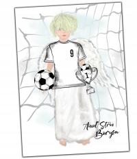 plakat piłka nożna anioł chrzest komunia prezent dla chłopca na komunię a4