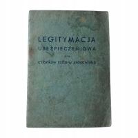 Legitymacja ubezpieczeniowa dla członków rodziny pracownika. 1968 r. PKP.