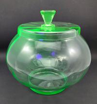 Waza, bola do ponczu art deco, szkło uranowe; 1482