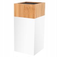 STOJAK NA NOŻE BLOK UNIWERSALNY POJEMNIK DO NOŻY BIAŁY + DREWNO