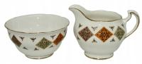 COLCLOUGH Angielski porcelanowy mlecznik i otwarta cukiernica