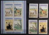 Tanzania blok seria fauna zwierzęta ssaki 1986 PL3 czyste