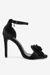 Deezee Damskie Sandały na szpilce niskie czarny szpilka