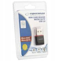 Czytnik kart Esperanza EA134K Zewnętrzny MicroSD, MicroSDHC