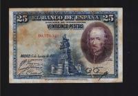 BANKNOT Hiszpania -- 25 Pesetas -- 1928 rok