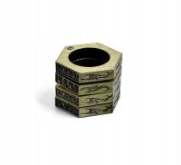 Pierścień sześciokątny geometryczny męski pierścień składany pierścionki na palce dla starożytnego srebra