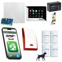 SYSTEM ALARMOWY ROPAM WIFI GSM DOTYKOWA KLAWIATURA 4 CZUJNIKI BOSCH PET PIR