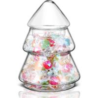 Szklana choinka Słoik na ciasteczka Pudełko na czekoladę & Holiday Decor Prezent 18*10CM