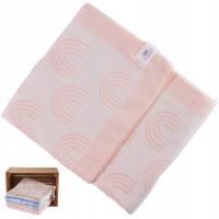 Prezent na Chrzest Kocyk - 90x100 - Snuglytots - Harmony - Łososiowy / Ecru