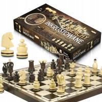 Шахматы деревянные большие инкрустированные медью 50см