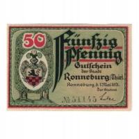 Banknot, Niemcy, Ronneburg Stadt, 50 Pfennig, Bati