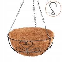 KOSZ WISZĄCY NA ROŚLINY KWIATY KWIETNIK MISA METAL WKŁAD KOKOS 35cm x 49cm