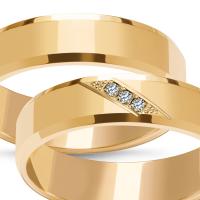 ZŁOTE OBRĄCZKI ŚLUBNE PARA - FAZOWANE ZDOBIONE 5mm PR. 585 - GRAWER GRATIS!