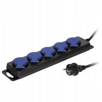 Przedłużacz listwowy Orno 3 m 5 szt. gniazd czarny